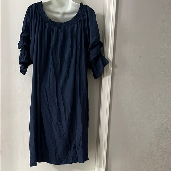 Mersea Blue  Pleated Puff Sleeve Mini Sundress - Picture 8 of 13